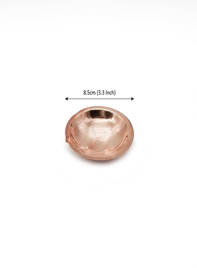 DOKCHAN Copper Akhand Diya (Size 1) -25 Gm Oil Lamp for Daily Puja & Other Religious Rituals, Home, Office & Temples Festive Gifts | Copper Diya for Home Decor (2cm H x 8.5cm L) - Image 5